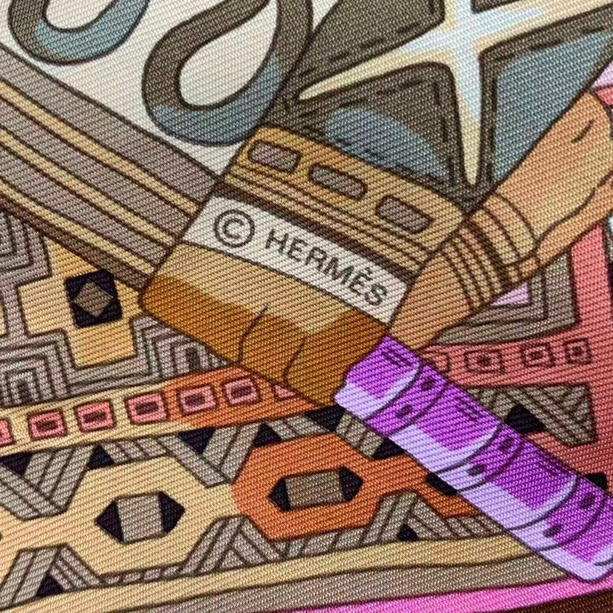 Hermes Scarf Carre 90 Voyage en Etoffes a Journey Through the World's Fabrics — view 7