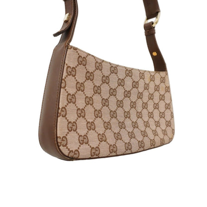 Gucci Handbag 001 Canvas Leather Brown Gold — view 2