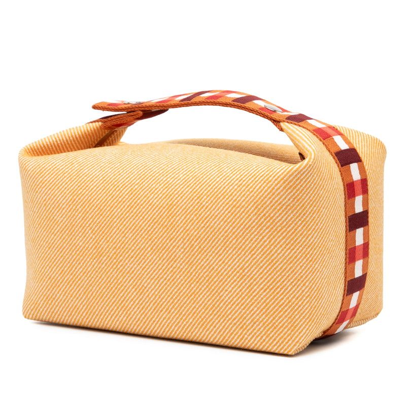 Hermes Brid A Black Au Carré GM Fauve Silver Hardware Canvas Women Hermes