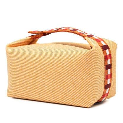 Hermes Brid A Black Au Carré GM Fauve Silver Hardware Canvas Women Hermes