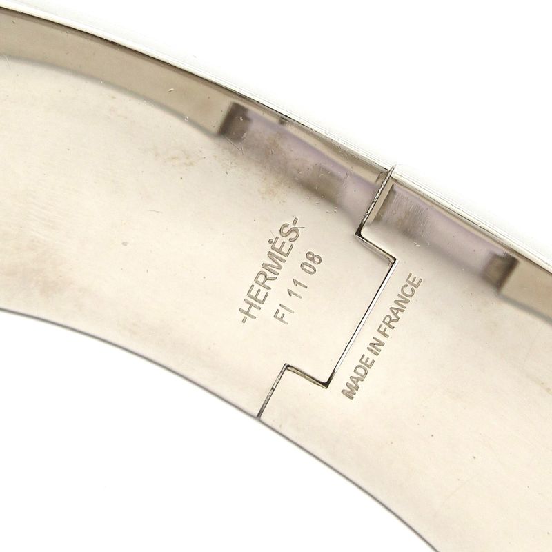 Hermes Bangle Click Clack H Silver X Red