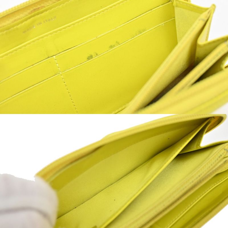 Chanel Long Wallet Round Zipper CC Caviar Skin Yellow 37ka813