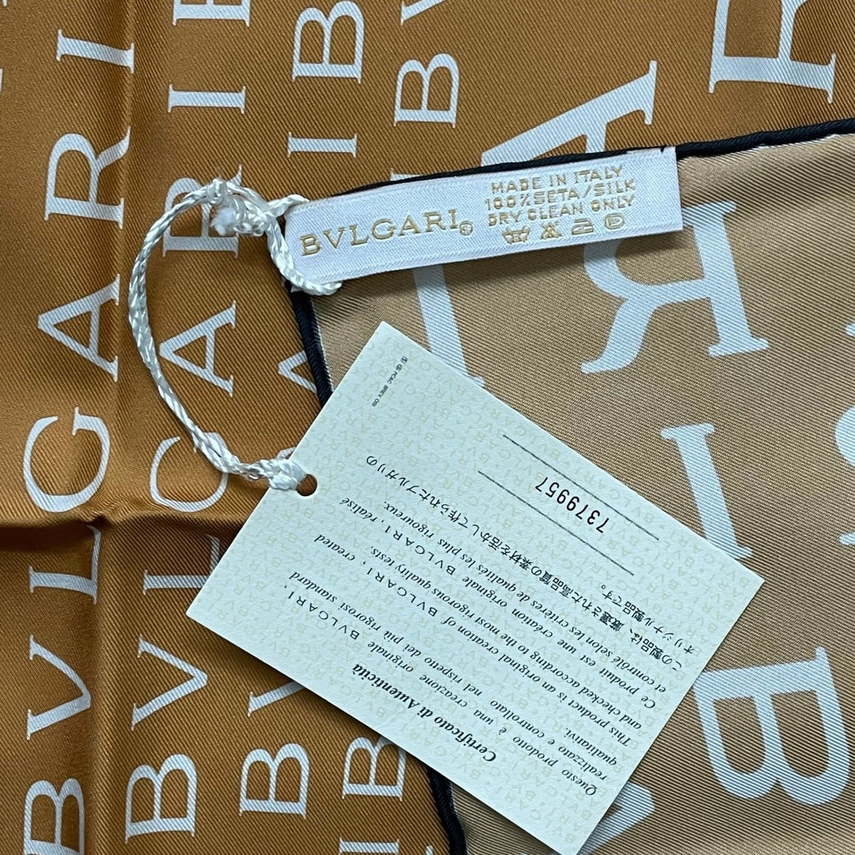 Bvlgari Scarf Silk Logomania Orange — view 7