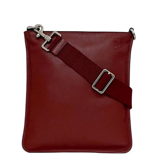 Loewe Shoulder Bag Red Anagram Leather