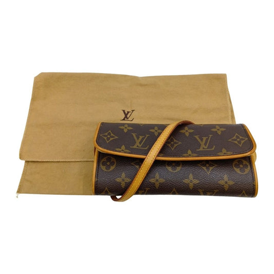 Louis Vuitton Monogram Pochette Twin PM Shoulder Bag Brown