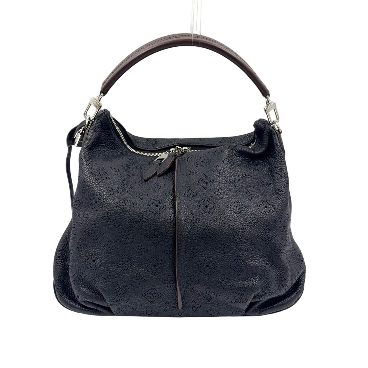 Louis Vuitton Selene PM Noir Mahina 2-Way Shoulder Leather Dark Brown Black