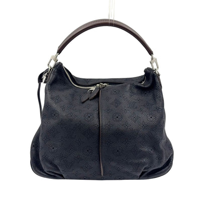 Louis Vuitton Selene PM Noir Mahina 2-Way Shoulder Leather Dark Brown Black