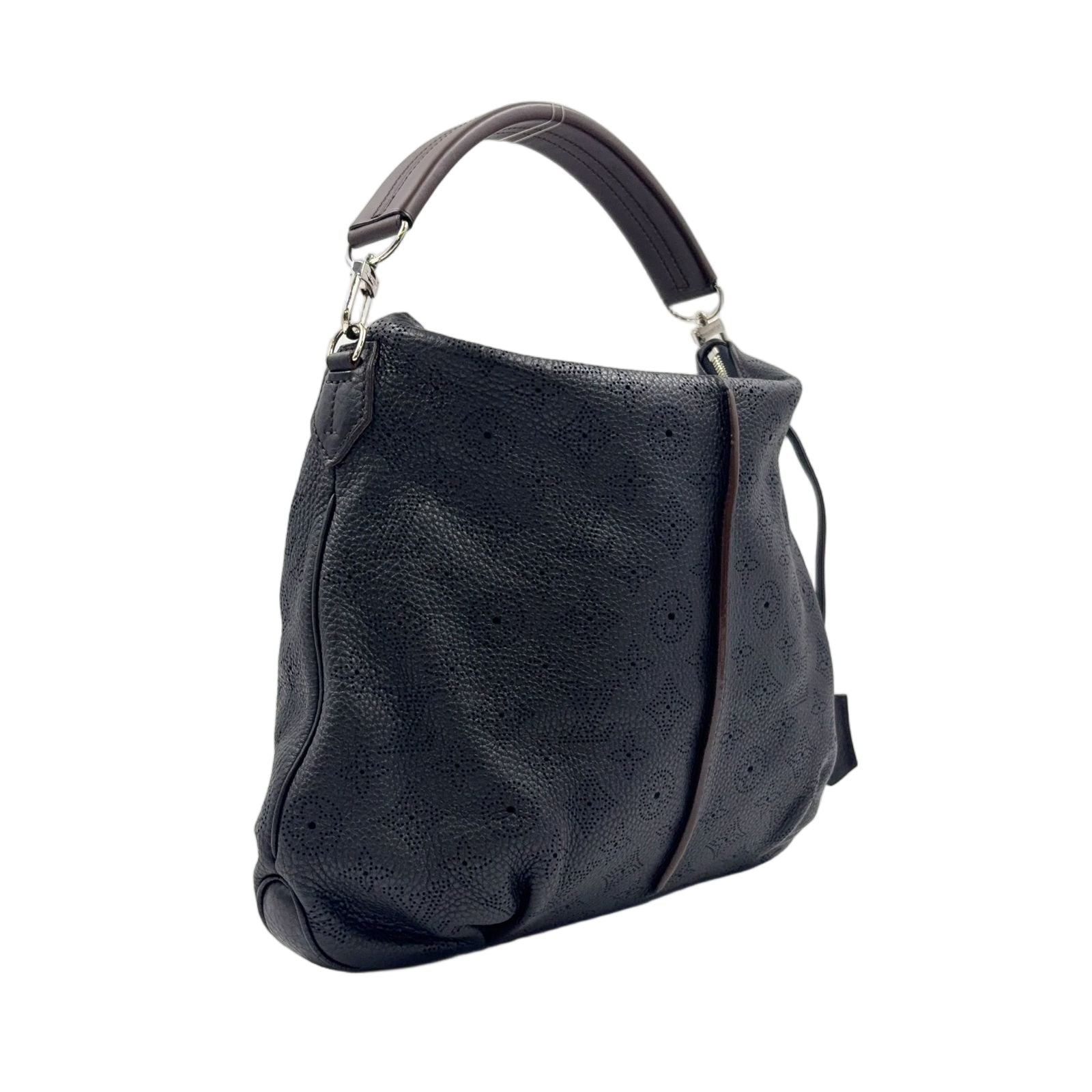 Louis Vuitton Selene PM Noir Mahina 2-Way Shoulder Leather Dark Brown Black — view 2