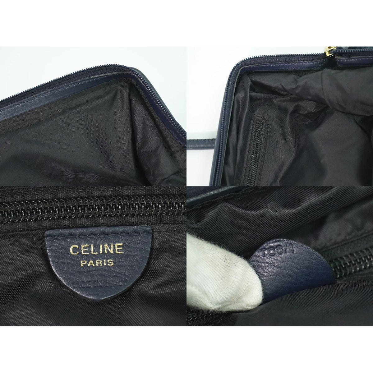 Celine Nylon Shoulder Bag Navy — view 9