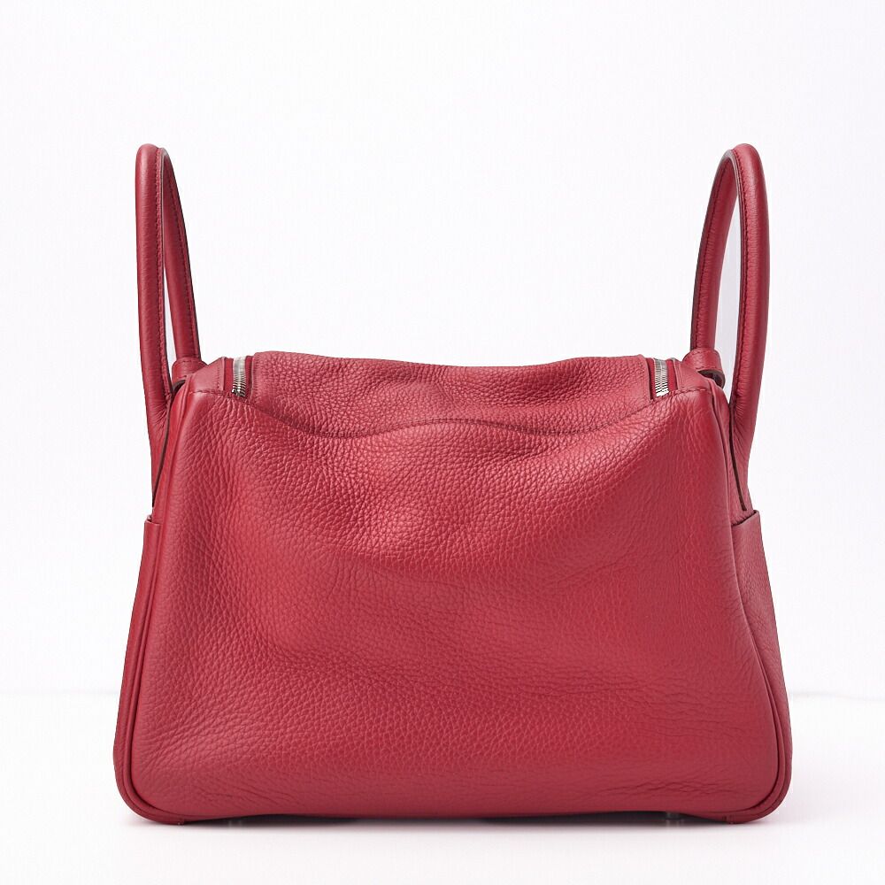 Hermes Lindy 30 2way Shoulder Bag Taurillon Clemence Rouge Casaque (silver