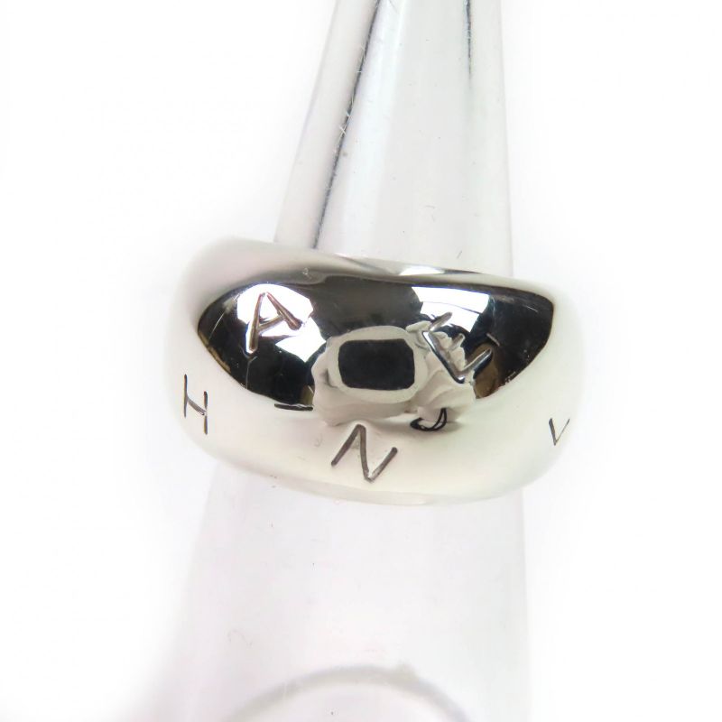 Chanel Sv925 Logo Engraved Wide Ring - Ring Accessory Silver Size Approx 11