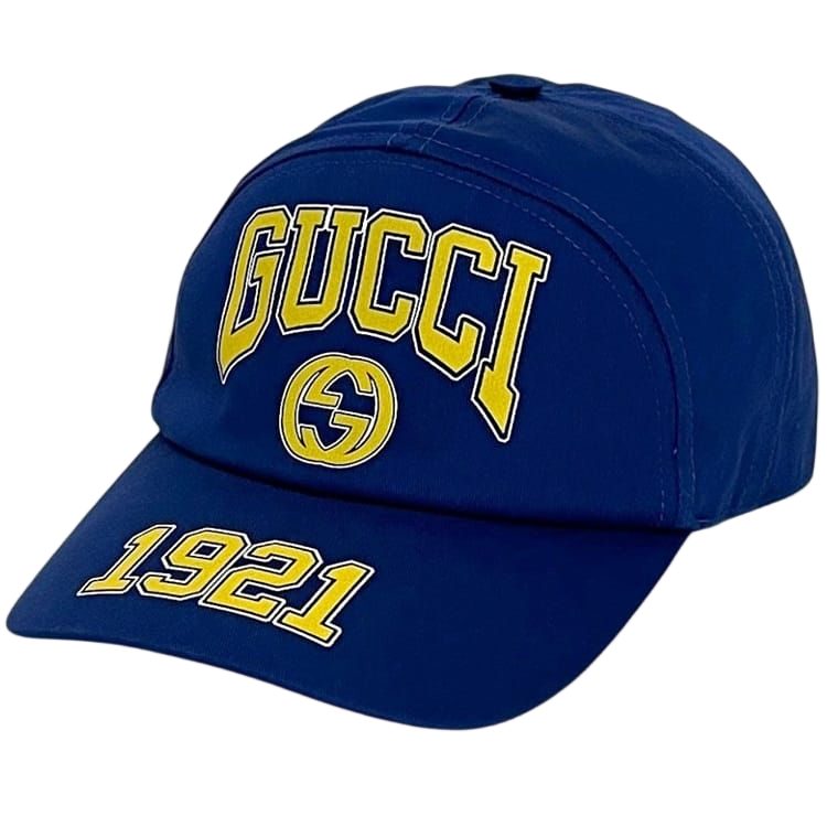 Gucci Cap Baseball Cap Interlocking Canvas Blue