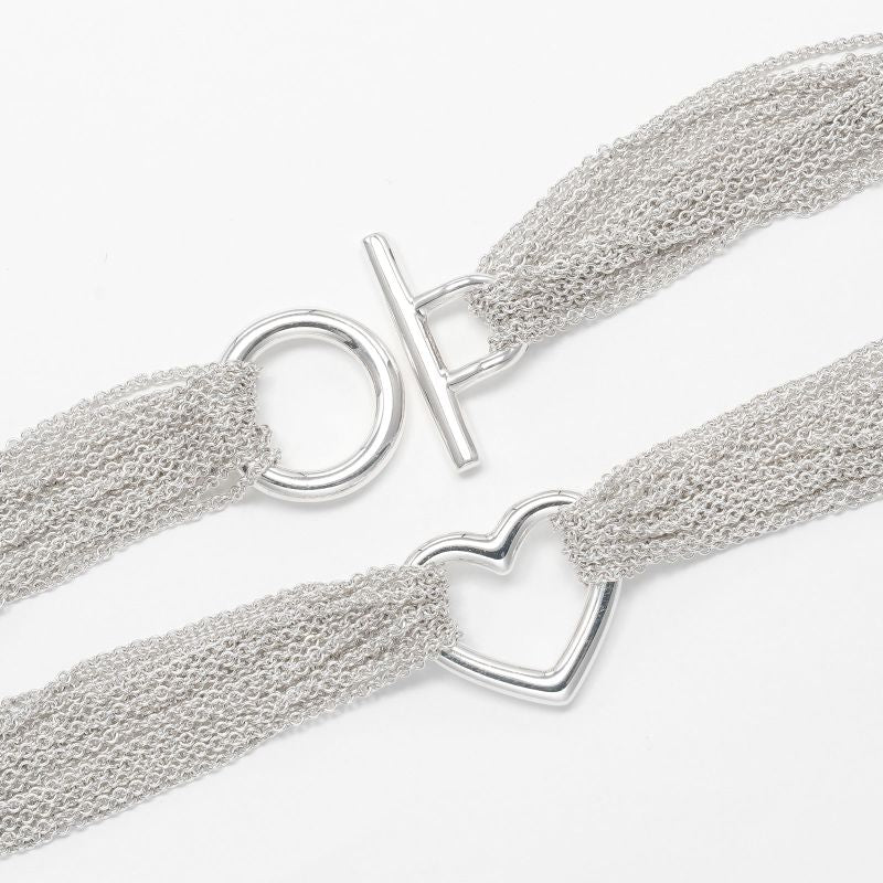 Tiffany & Co Open Heart Toggle Silver 925 Ladies 59g Necklace