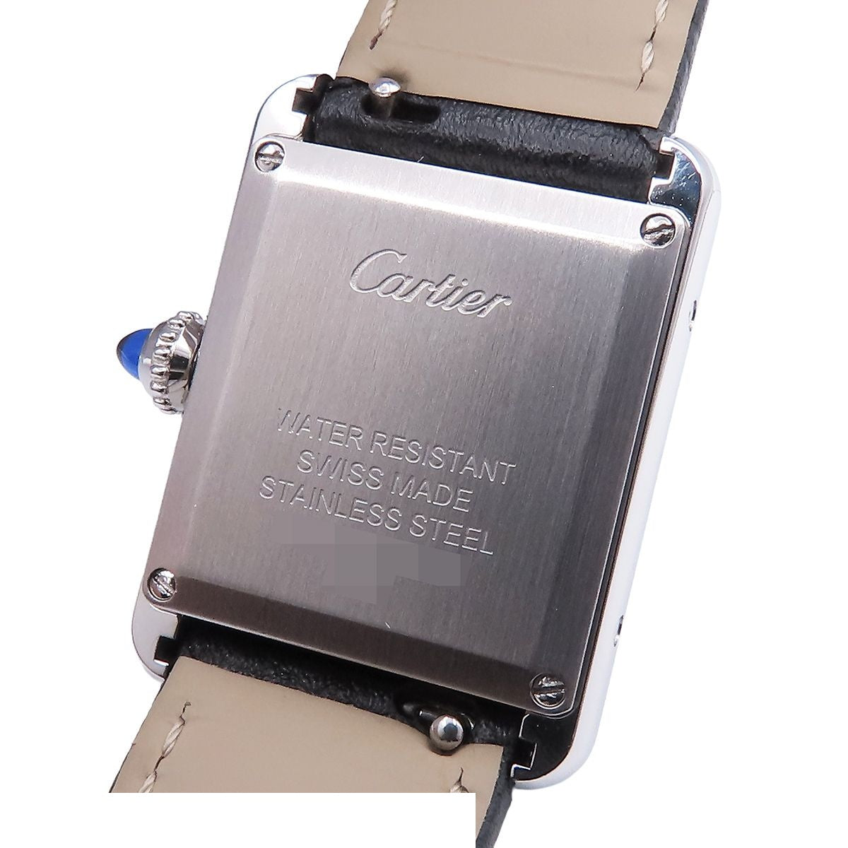 Cartier Tank Must SM Silver Stainless Steel Leather Watch Quartz — view 4