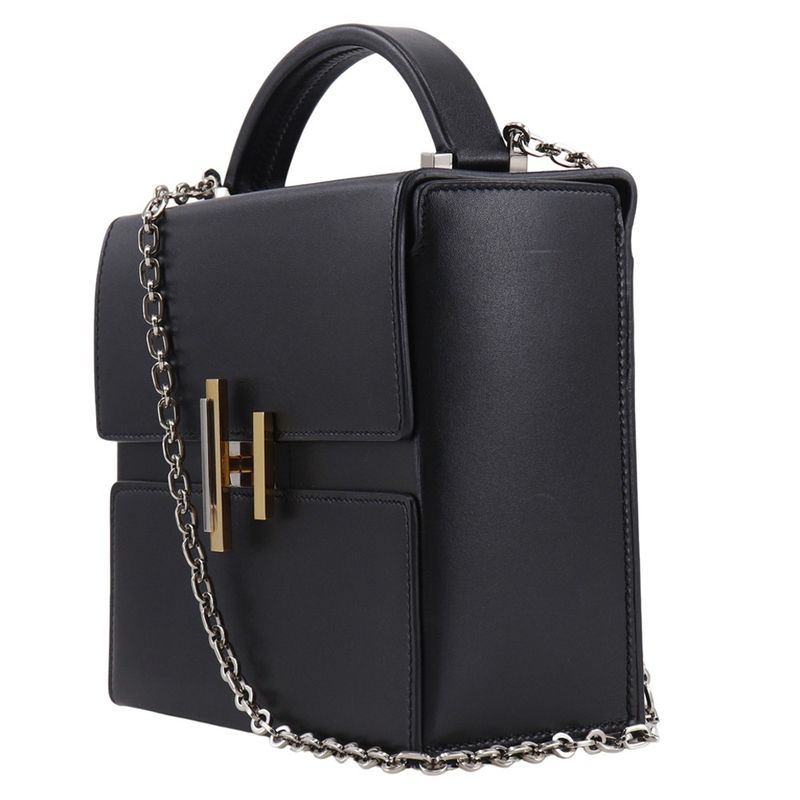 Hermes Cinetic 2WAY Leather Black A Women's Shoulder Bag