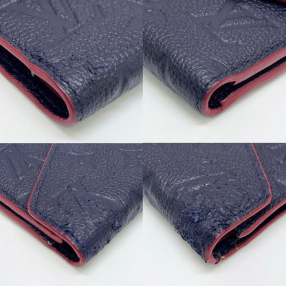 Louis Vuitton Wallet Monogram Empreinte Trifold Wallet Navy Leather M64577