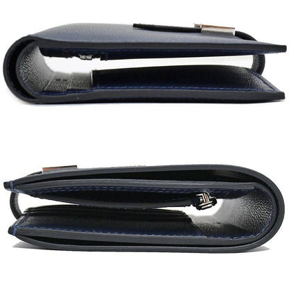 Hermes Bearn Compact Bifold Wallet Blue Nuit Silver Hardware Vo Madame