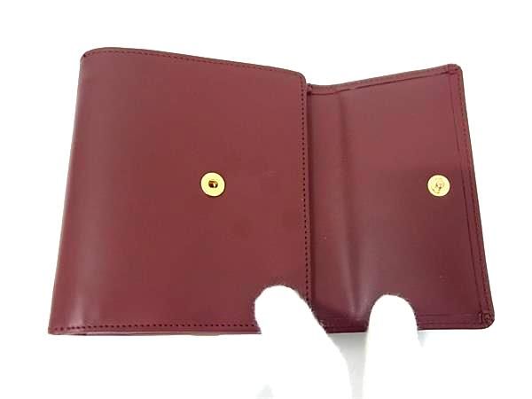 Cartier Leather Trifold Wallet With Coin Purse Coin Purse Billfold Bordeaux