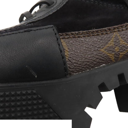 Louis Vuitton Laureate Line Short Boots 40 Black Suede Monogram Canvas — view 6