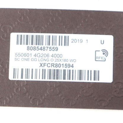 Gucci 550601 Interlocking G Embroidered 100% Wool Knit Scarf Navy Made