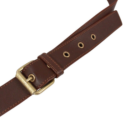 Celine Leather Denim Brown Blue Shoulder Bag Gold — view 14