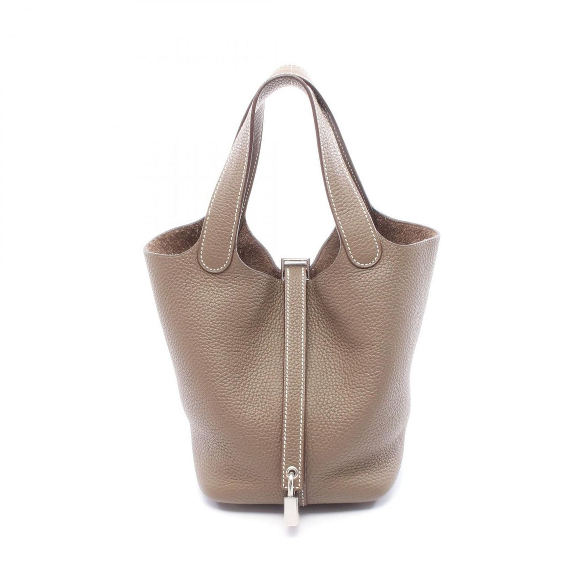 Hermes Handbag Picotin Lock PM Etoupe Leather Gray