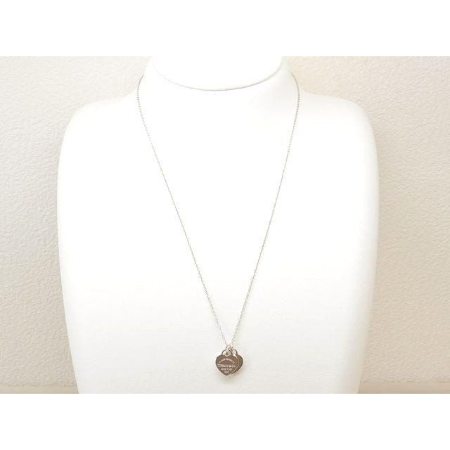 Tiffany & Co Pretty Double Heart Necklace Return to Silver 8C — view 3