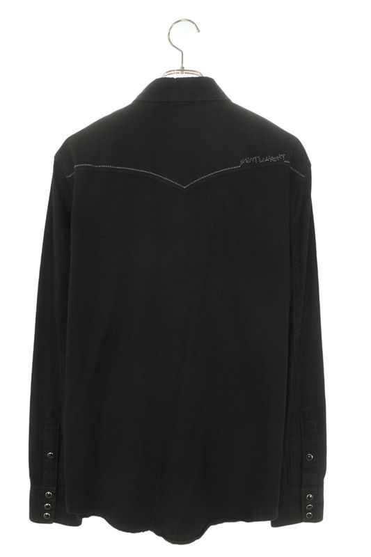 Saint Laurent Paris 18AW 531727 Ya778 Embroidery Western Long Sleeve Shirt