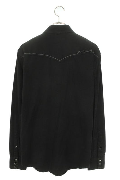 Saint Laurent Paris 18AW 531727 Ya778 Embroidery Western Long Sleeve Shirt