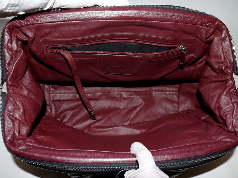 Chanel Hand Tote Bag Boston Bag Coco Cocoon Boston Leather Black X Bordeaux