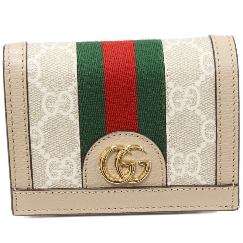 Gucci Bifold Wallet With Coin Purse Ophidia GG Supreme Card Case Wallet PVC