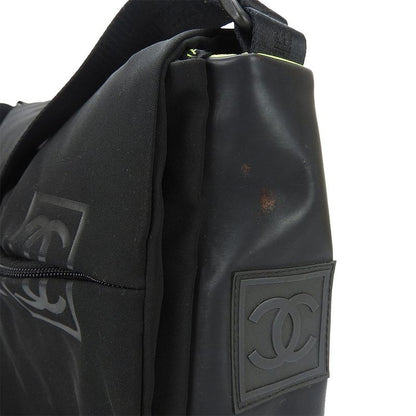 Chanel Sport Line Shoulder Bag Fluorescent Yellow Mesh 9th Rubber Nylon