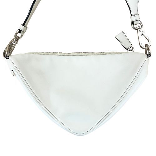 Prada Shoulder Bag Leather Triangle 1bh190 White