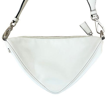 Prada Shoulder Bag Leather Triangle 1bh190 White