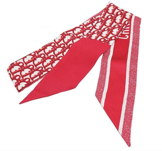Dior Ribbon Scarf Red
