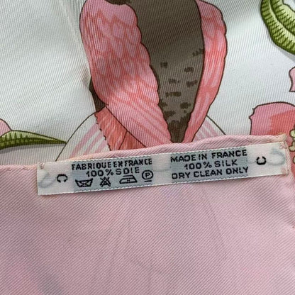 Hermes Scarf Silk Carre 90 Caraibes Caribbean Bird Pink