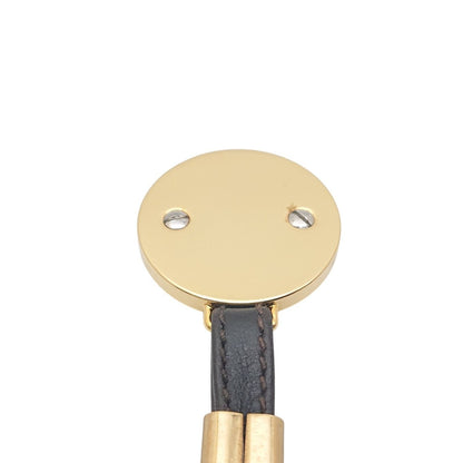 Gucci Vintage Key Holder Charm Leather Brown Gold Silver — view 12