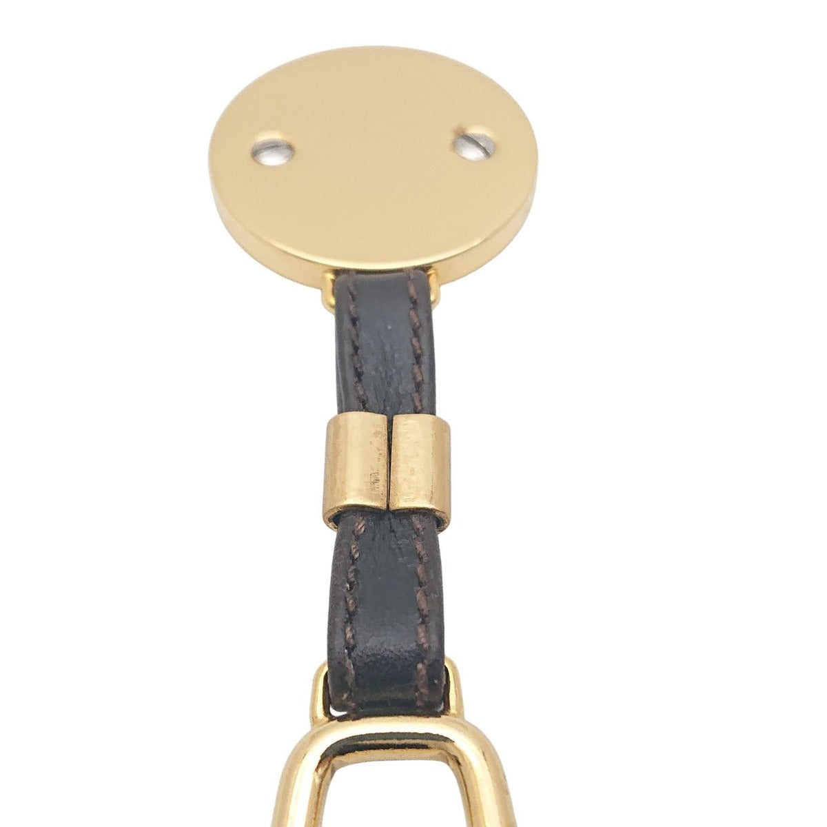 Gucci Vintage Key Holder Charm Leather Brown Gold Silver — view 13