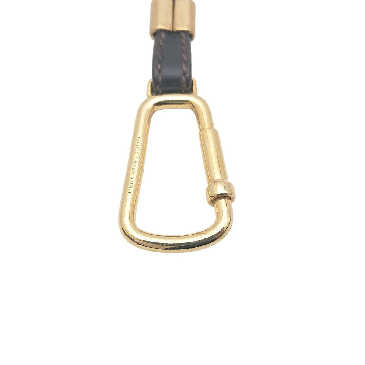 Gucci Vintage Key Holder Charm Leather Brown Gold Silver — view 14