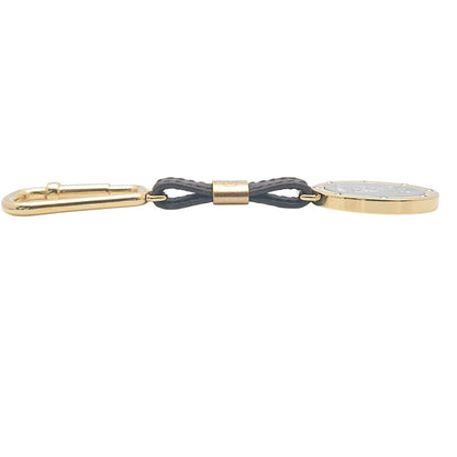 Gucci Vintage Key Holder Charm Leather Brown Gold Silver — view 7