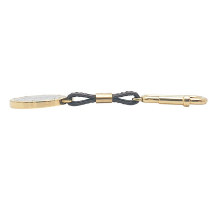 Gucci Vintage Key Holder Charm Leather Brown Gold Silver — view 8