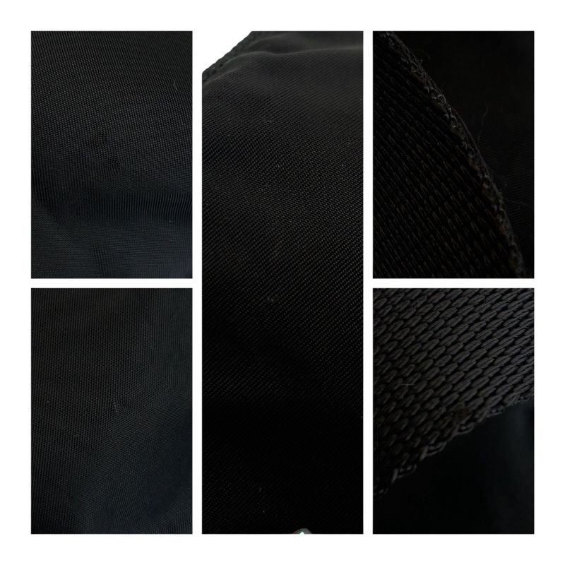 Prada Tessuto Triangle Logo Plate Black Gold Hardware Nylon Tote Handbag Ladies