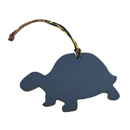 Hermes Charm Petite Ash Tortoise Leather Orange Navy