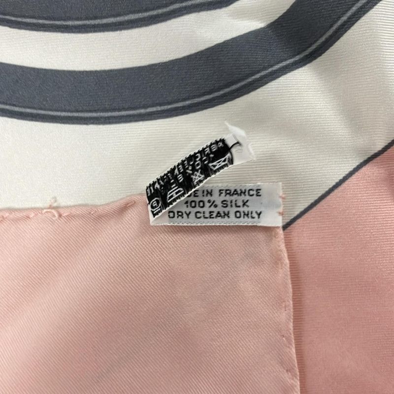 Hermes Scarf Carré 90 Light Pink Dark Gray And Gold Brides De GALA