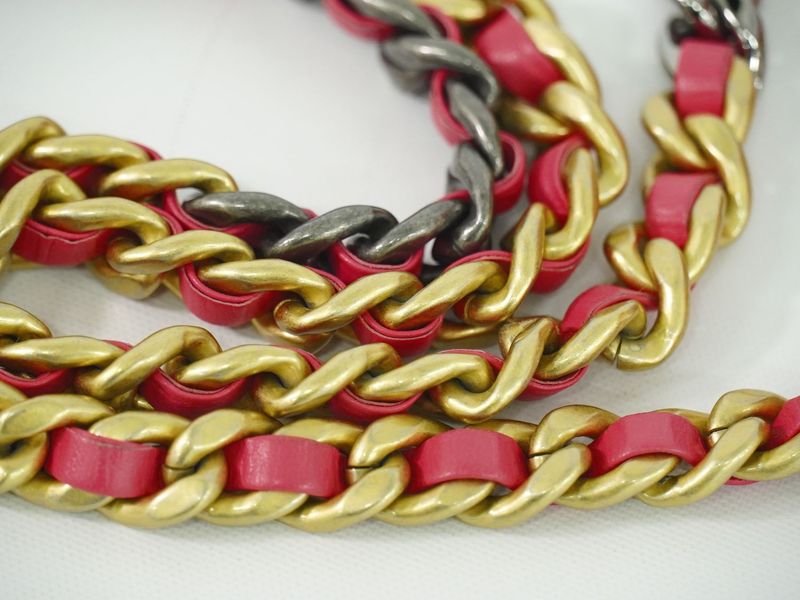 Authentic Chanel 19 Coco Mark Chain Mini Shoulder Bag Pochette Tweed Pink Coco