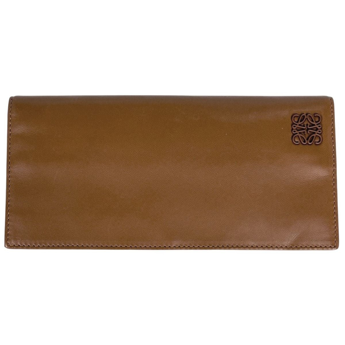 Loewe Anagram Long Wallet Bifold Leather Brown