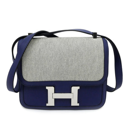 Hermes Constance 3 Blue Silver Toile Ash Berlinne Veau Handbag