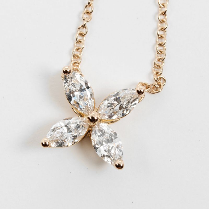 Tiffany & Co Victoria Medium 18K Pink Gold And Diamonds Ladies 2.21g Necklace