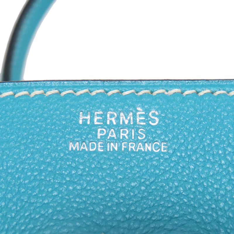 Hermes Birkin 30 Blue Jean Silver Hardware Handbag Epson Women