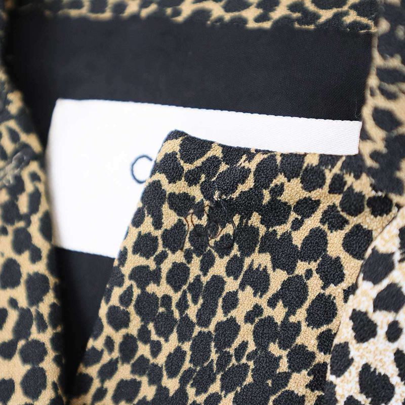 Celine 19aw Leopard Dress Ribbonette Cles Opal Dress 2r399450f Beige 36